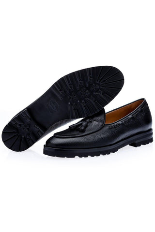 SUPERGLAMOUROUS Tangerine 8-T Deer-Skin Leather Belgian Tassel Loafers (SPGM1142)-Dellamoda