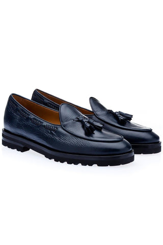 SUPERGLAMOUROUS Tangerine 8-T Deer-Skin Leather Belgian Tassel Loafers (SPGM1142)-Dellamoda