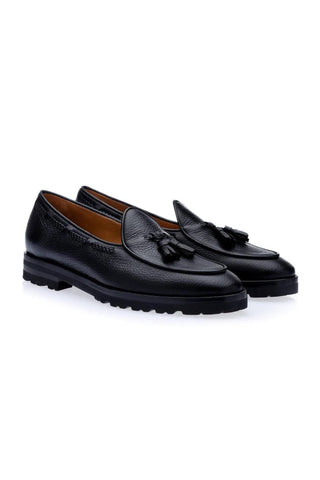 SUPERGLAMOUROUS Tangerine 8-T Deer-Skin Leather Belgian Tassel Loafers (SPGM1142)-AmbrogioShoes