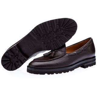 SUPERGLAMOUROUS Tangerine 8-T Men's Shoes Deer-Skin Leather Belgian Tassel Loafers (SPGM1142)-AmbrogioShoes