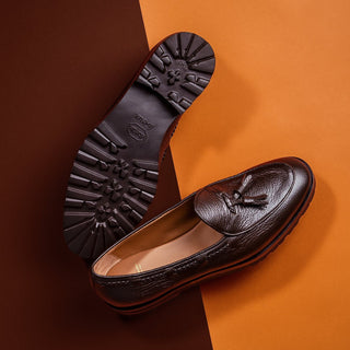 SUPERGLAMOUROUS Tangerine 8-T Men's Shoes Deer-Skin Leather Belgian Tassel Loafers (SPGM1142)-AmbrogioShoes