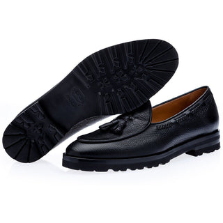 SUPERGLAMOUROUS Tangerine 8-T Men's Shoes Deer-Skin Leather Belgian Tassel Loafers (SPGM1142)-AmbrogioShoes