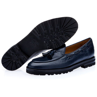 SUPERGLAMOUROUS Tangerine 8-T Men's Shoes Deer-Skin Leather Belgian Tassel Loafers (SPGM1142)-AmbrogioShoes