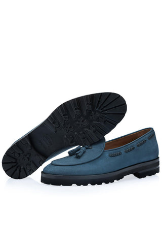 SUPERGLAMOUROUS Tangerine 8-T Oregon Grainy Nubuck Leather Belgian Tassel Loafer (SPGM1373)-AmbrogioShoes