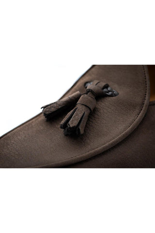 SUPERGLAMOUROUS Tangerine 8-T Oregon Grainy Nubuck Leather Belgian Tassel Loafer (SPGM1373)-Dellamoda