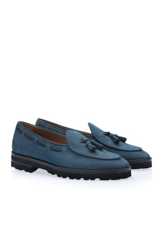 SUPERGLAMOUROUS Tangerine 8-T Oregon Grainy Nubuck Leather Belgian Tassel Loafer (SPGM1373)-AmbrogioShoes