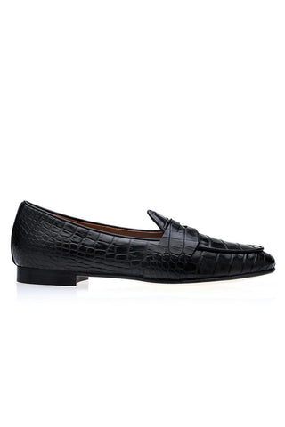 SUPERGLAMOUROUS Tangerine 9 Crocodile Skin Belgian Loafer (SPGM1353)-AmbrogioShoes