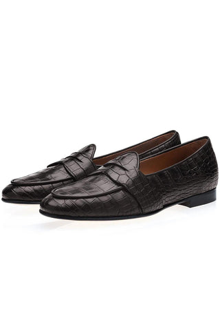 SUPERGLAMOUROUS Tangerine 9 Crocodile Belgian Loafer (SPGM1353)-AmbrogioShoes