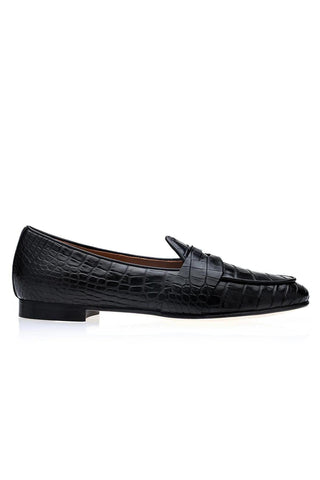 SUPERGLAMOUROUS Tangerine 9 Crocodile Belgian Loafer (SPGM1353)-Dellamoda