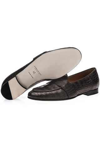 SUPERGLAMOUROUS Tangerine 9 Crocodile Belgian Loafer (SPGM1353)-Dellamoda