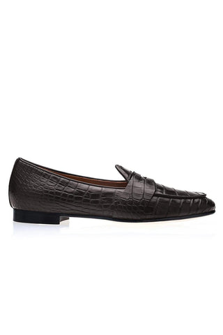 SUPERGLAMOUROUS Tangerine 9 Crocodile Belgian Loafer (SPGM1353)-Dellamoda