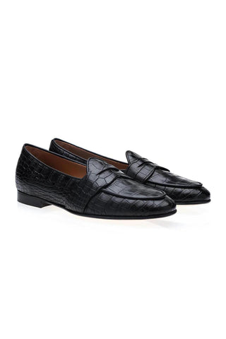 SUPERGLAMOUROUS Tangerine 9 Crocodile Skin Belgian Loafer (SPGM1353)-AmbrogioShoes