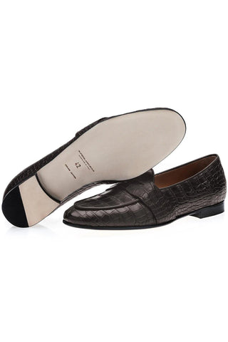 SUPERGLAMOUROUS Tangerine 9 Crocodile Skin Belgian Loafer (SPGM1353)-AmbrogioShoes