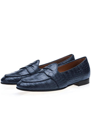 SUPERGLAMOUROUS Tangerine 9 Crocodile Skin Belgian Loafer (SPGM1353)-AmbrogioShoes