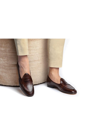 SUPERGLAMOUROUS Tangerine 9 Toledo Leather Penny Loafer-Dellamoda