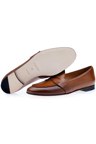SUPERGLAMOUROUS Tangerine 9 Toledo Leather Penny Loafer-Dellamoda