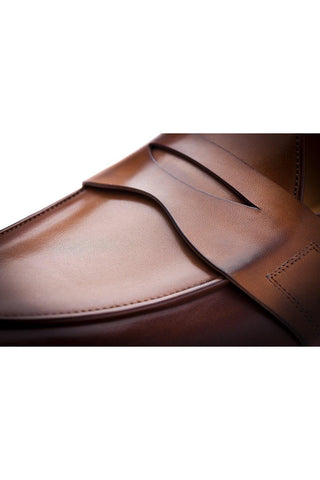 SUPERGLAMOUROUS Tangerine 9 Toledo Leather Penny Loafer-Dellamoda