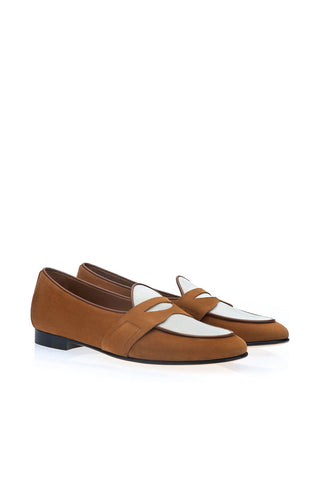 SUPERGLAMOUROUS Tangerine 9.3 Suede Penny Loafer-AmbrogioShoes