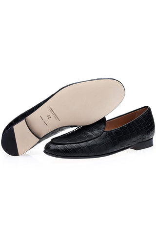 SUPERGLAMOUROUS Tangerine Crocodile Belgian Loafer(SPGM1348)