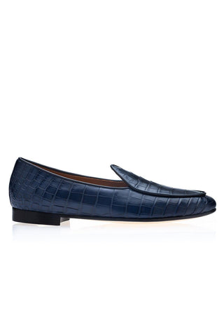 SUPERGLAMOUROUS Tangerine Crocodile Belgian Loafer(SPGM1348)-Dellamoda