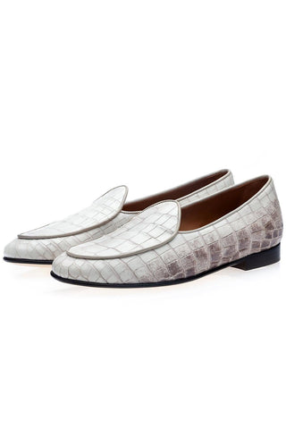 SUPERGLAMOUROUS Tangerine Crocodile Belgian Loafer(SPGM1348)-Dellamoda