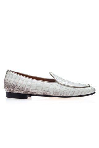 SUPERGLAMOUROUS Tangerine Crocodile Belgian Loafer(SPGM1348)-Dellamoda