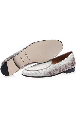 SUPERGLAMOUROUS Tangerine Crocodile Belgian Loafer(SPGM1348)-Dellamoda