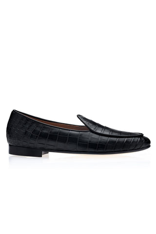 SUPERGLAMOUROUS Tangerine Crocodile Belgian Loafer(SPGM1348)-Dellamoda