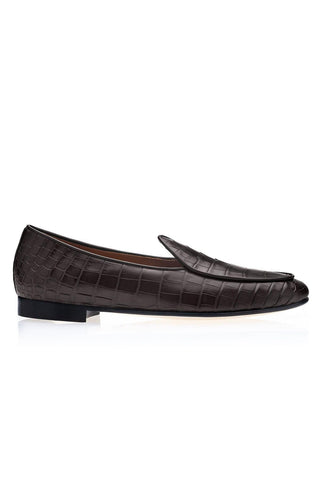 SUPERGLAMOUROUS Tangerine Crocodile Belgian Loafer(SPGM1348)-Dellamoda