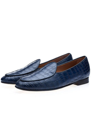 SUPERGLAMOUROUS Tangerine Crocodile Belgian Loafer(SPGM1348)-Dellamoda