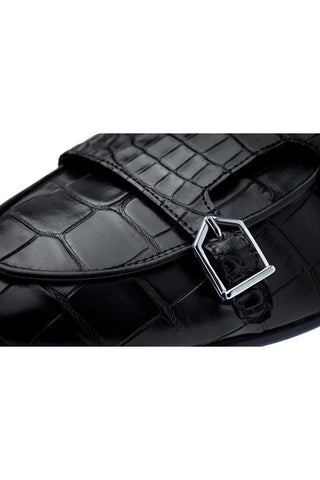 SUPERGLAMOUROUS Tangerine Crocodile Double Monk Belgian Loafer (SPGM1349)-Dellamoda