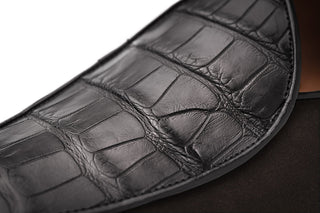 SUPERGLAMOUROUS Tangerine Crocosuede Men's Shoes Exotic Crocodile / Suede Leather Belgian Loafers (SPGM1337)-AmbrogioShoes