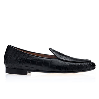 SUPERGLAMOUROUS Tangerine Exotic Crocodile Belgian Loafer(SPGM1348)-AmbrogioShoes