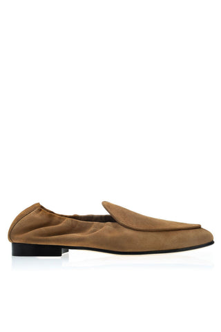 SUPERGLAMOUROUS Tangerine Unlined Suede Slip-On Loafer-Dellamoda