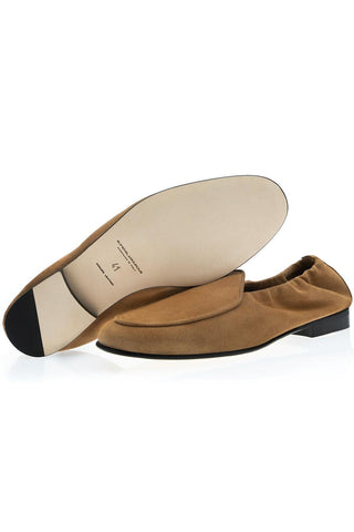 SUPERGLAMOUROUS Tangerine Unlined Suede Slip-On Loafer-Dellamoda