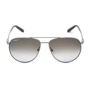 Salvatore Ferragamo SF157S Sunglasses Shiny Ruthenium / Dark Grey Gradient-AmbrogioShoes