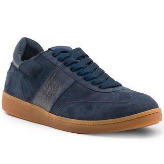 Zelli Italia Shizzo Men's Shoes Navy Suede Calf-Skin Leather Signature Sneaker (ZEL1049)