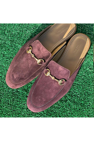 Valentino 19700 Amarone Suede Slipper Mules (VAL1004)-AmbrogioShoes