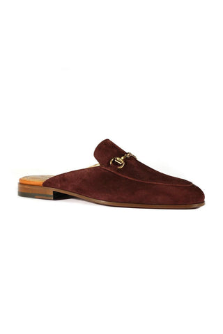 Valentino 19700 Amarone Suede Slipper Mules (VAL1004)-Dellamoda