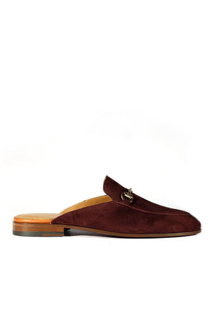 Valentino 19700 Amarone Suede Slipper Mules (VAL1004)-Dellamoda