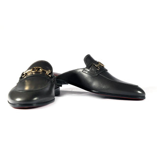 Valentino 19700/M Gray Calf-Skin Leather Slipper Mules (VAL1001)-AmbrogioShoes