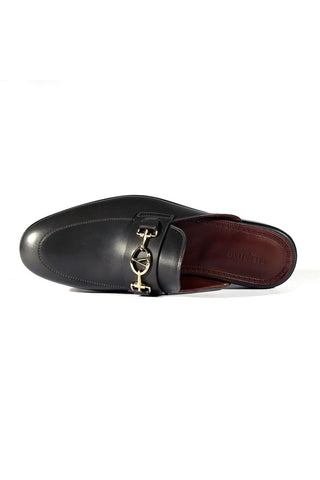 Valentino 19700/M Gray Leather Slipper Mules (VAL1001)-Dellamoda