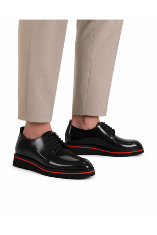 Valentino Dante Leather "V" logo Derby-Dellamoda