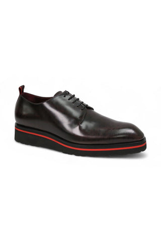 Valentino Dante Polished Calf-Skin Leather "V" logo Derby (VAL1009)-AmbrogioShoes