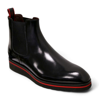 Valentino Dayton Men's Shoes Polished Calf-Skin Leather Chelsea Boots (VAL1011)-AmbrogioShoes