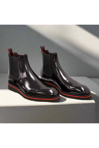Valentino Dayton Polished Calf-Skin Leather Chelsea Boots (VAL1011)-AmbrogioShoes