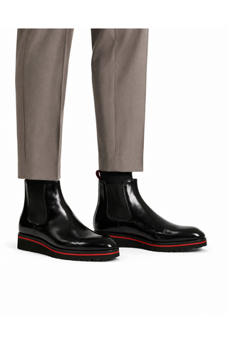 Valentino Dayton Polished Leather Chelsea Boots (VAL1011)-Dellamoda