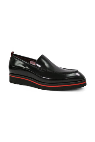 Valentino Deacon 19521 Polished Calf-Skin Leather Slip-On Black Loafers (VAL1008)-AmbrogioShoes