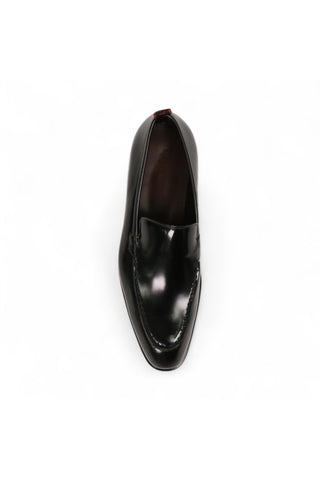 Valentino Deacon 19521 Polished Calf-Skin Leather Slip-On Black Loafers (VAL1008)-AmbrogioShoes