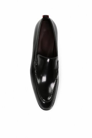 Valentino Deacon 19521 Polished Leather Slip-On Black Loafers (VAL1008)-Dellamoda